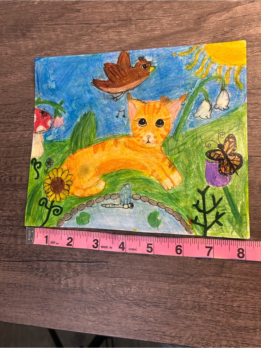Handmade whimsical cat surrounded by forest life! - Picture 2 of 6